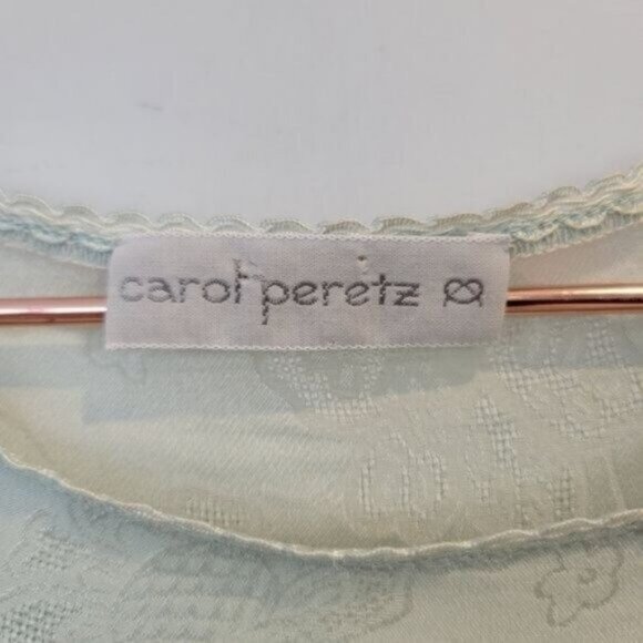 Vintage Carol Peretz 100% Silk Floral Lace Shoulder Hem Midi Maxi Dress - Picture 5 of 13